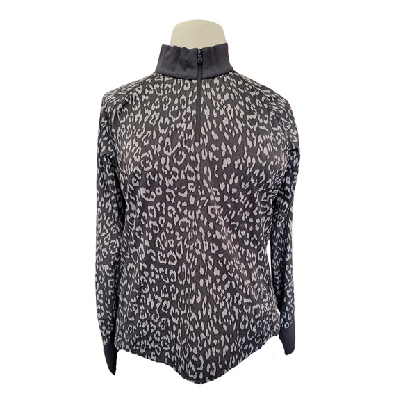 Ralph Lauren Black & Gray Animal Print 1/4 Zip Women's Pullover Size XXL