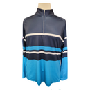 Lady Hagen Navy, Blue & White Striped Zip Mock Golf Pullover Size XXL-3