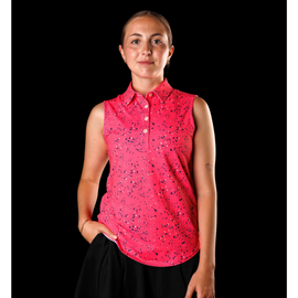 New Sunday Swagger Sleeveless Golf Polo - Inferno