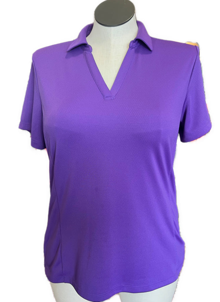 Lady Hagen Purple V Neck Golf Polo Size XL