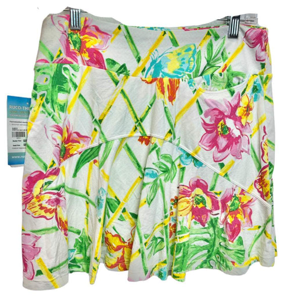 New Gottex Back Flare Golf Skort- White Veranda Size S. MSP$95