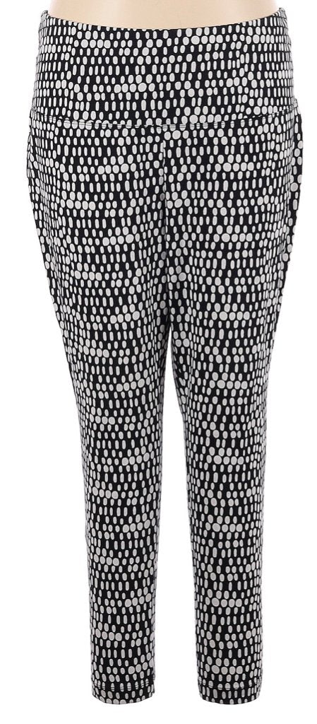 Zenergy by Chico's Black & White Patterned Leggings Size XL